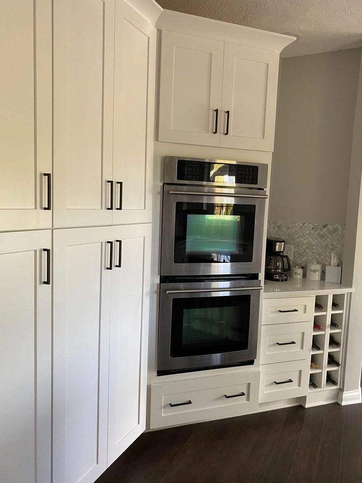 Built in double oven cabinet in a Broadview Heights Ohio kitchen
