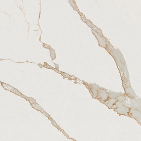 White quartz countertop with gold veining for University Heights Ohio kitchens