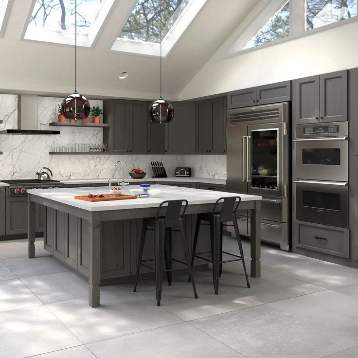 Large kitchen island remodel in a Bedford Heights Ohio home
