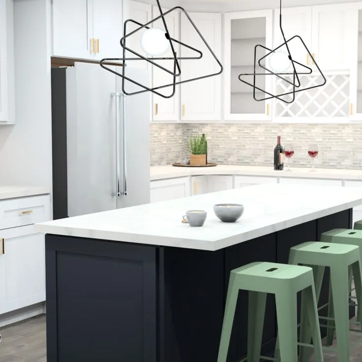 Modern kitchen island design for a Mayfield Heights Ohio kitchen