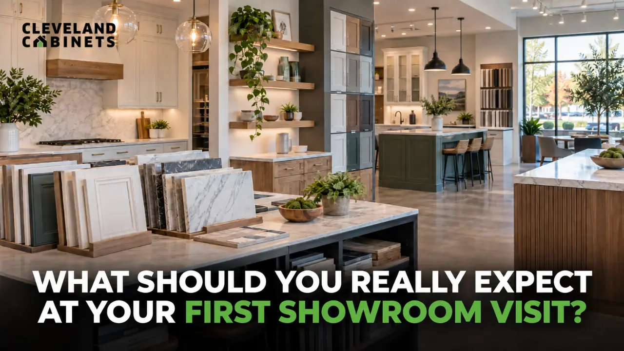 showroom in Fairview Park, Ohio near Kamm's Corners with cabinet and countertop displays