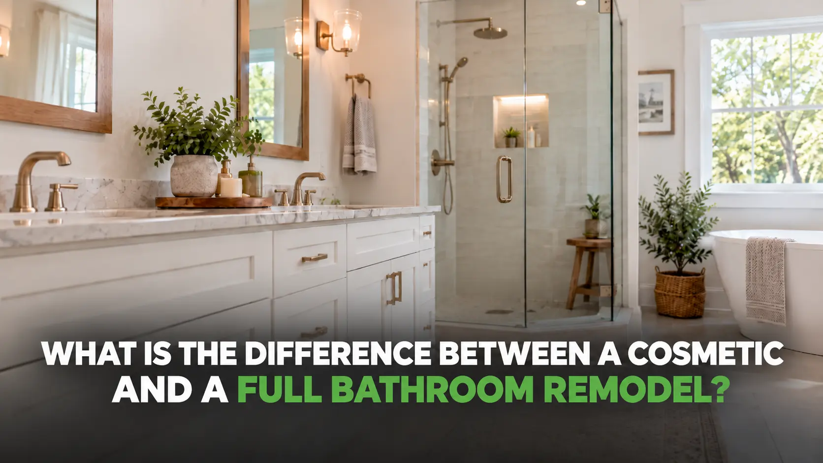 Finished bathroom remodeling in Fairview Park near Kamm's Corners with a light vanity and warm wood accents